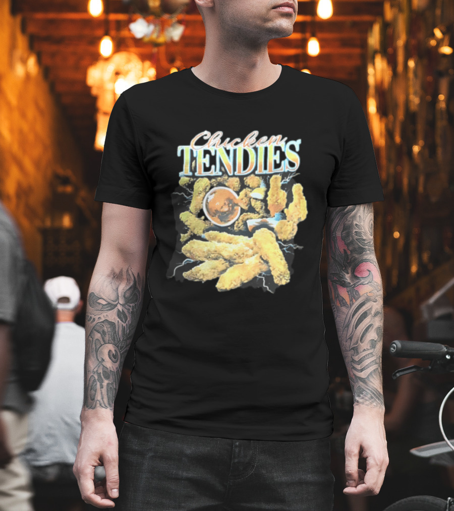 Chicken Tendies Fried Tenders Dipping Sauce Lightning Bolts T-Shirt