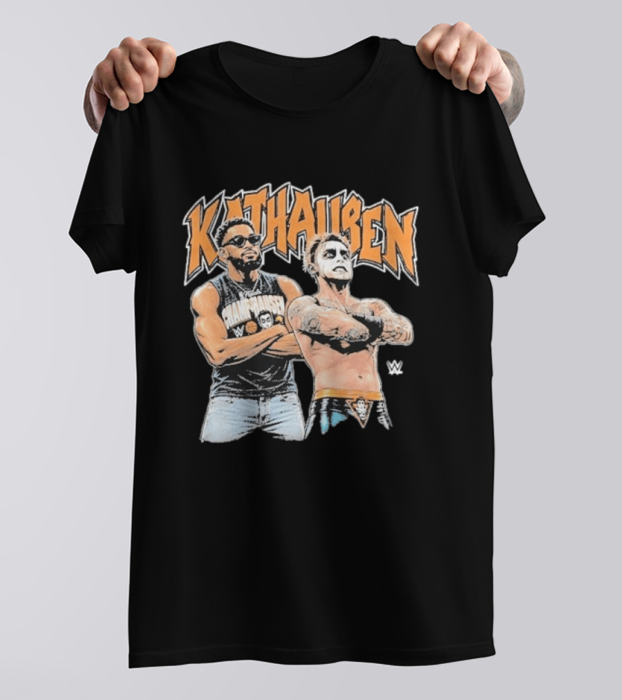 KATHausen WWE Karl Anthony Towns Danhausen Crossover Duo T-Shirt