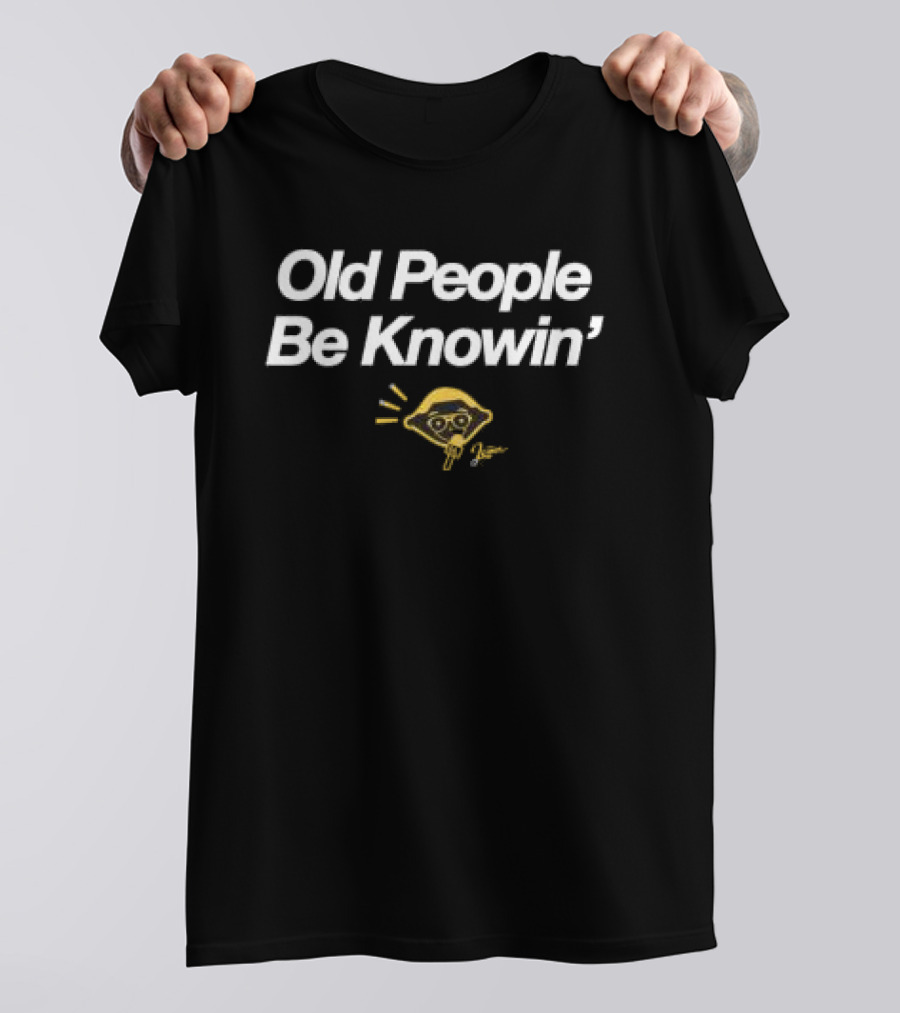 Old People Be Knowin' Retro Style Humor Black Yellow Eyeglasses T-Shirt