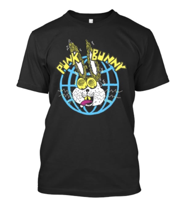 Punk Bunny Store Trucker Hat With Vibrant Bunny And Electric World Motif T-Shirt