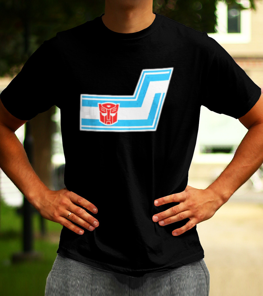 Transformers Autobots Red Insignia Blue White Racing Stripes Chevron Stickers T-Shirt