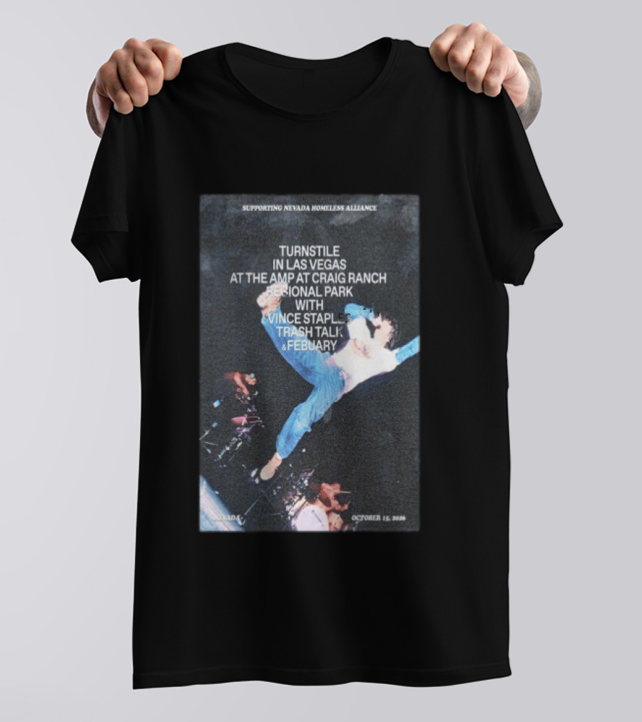 Turnstile Las Vegas October 15 2026 Craig Ranch Regional Park Vince Staples Trash Talk Febuary Concert Event T-Shirt
