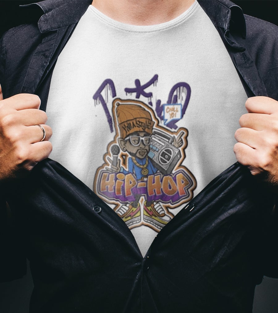 TKO Killa Style Chill Yo Hip Hop Cartoon Boombox Microphone T-Shirt