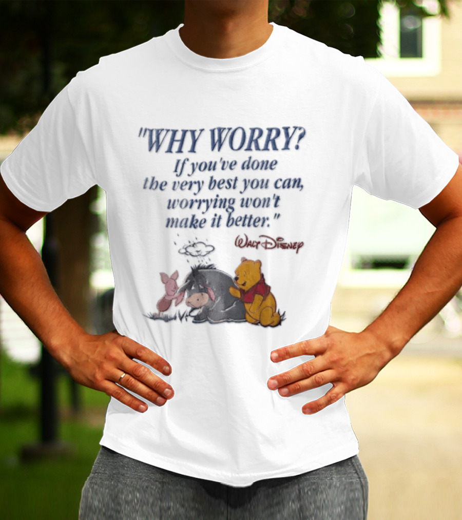Walt Disney Eeyore Pooh Piglet Why Worry If You've Done The Very Best You Can Worrying Won't Make It Better T-Shirt