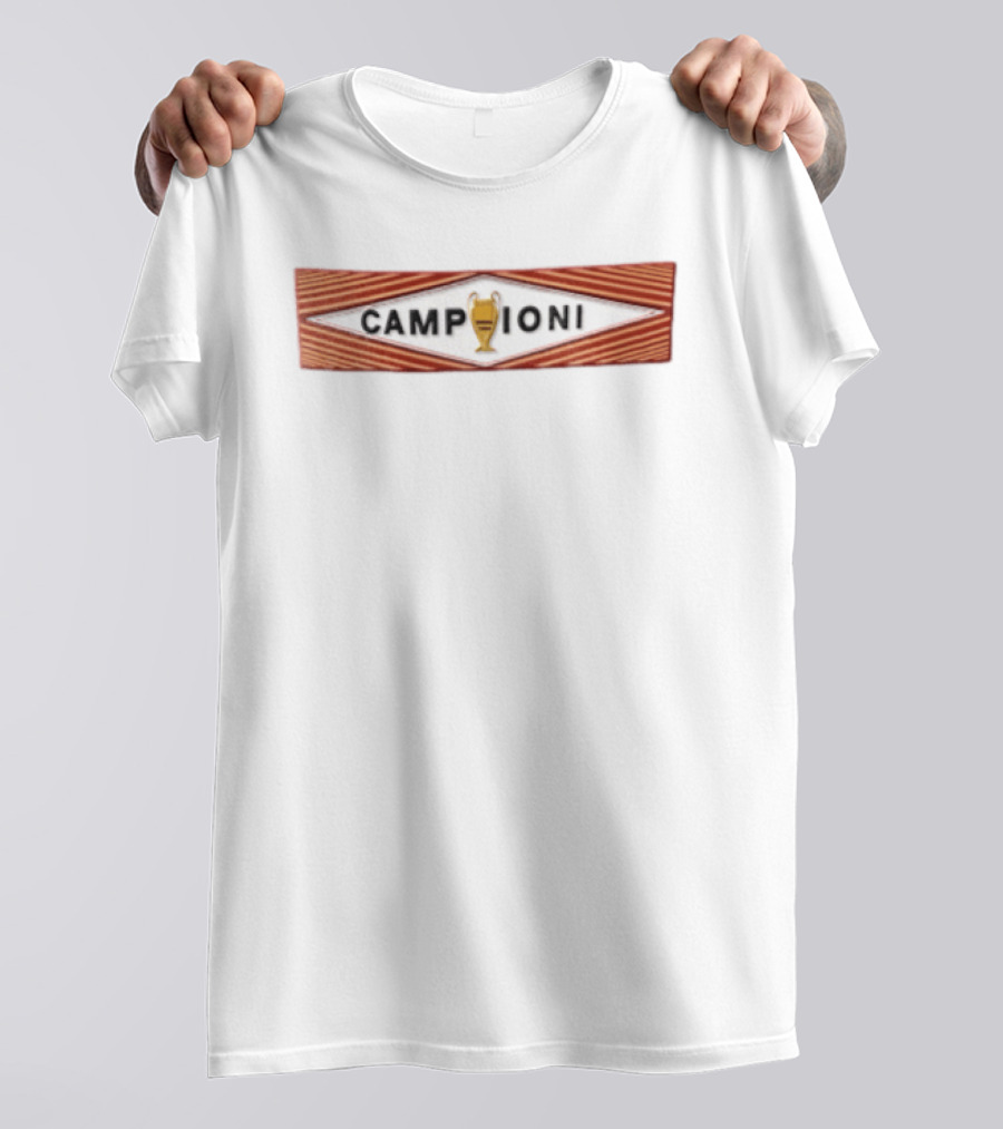 Campioni 1984 European Cup Trophy Banner Roma Martini Diamond T-Shirt