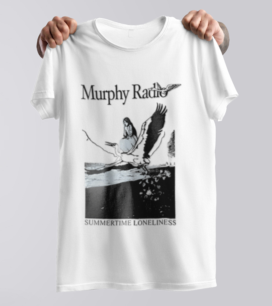 Murphy Radio Summertime Loneliness Woman On Flying Crane At Shore Line T-Shirt