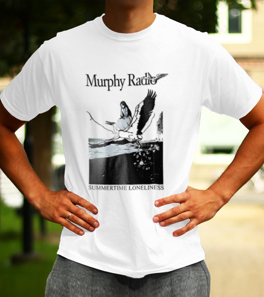 Murphy Radio Summertime Loneliness Woman On Flying Crane At Shore Line T-Shirt