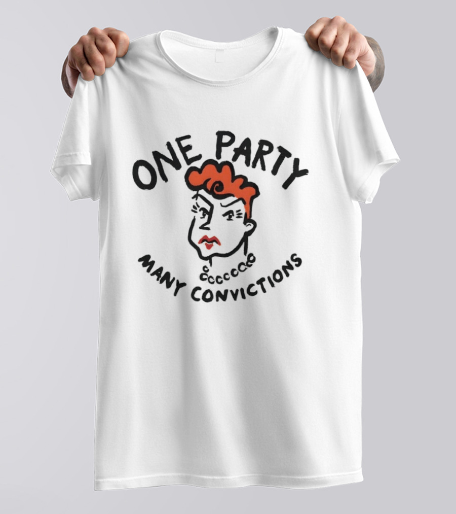 One Party Many Convictions Hillary Clinton Political Caricature T-Shirt
