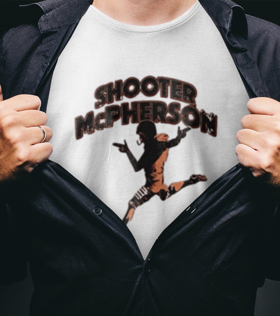 Shooter Mcpherson Football Kicker Finger Guns Distressed Player T-Shirt