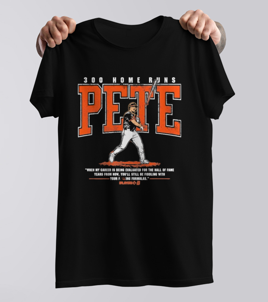 Pete Alonso 300 Home Runs Bat Throw Players' B T-Shirt