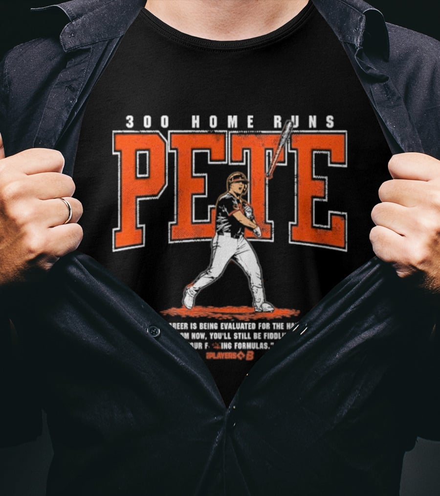 Pete Alonso 300 Home Runs Bat Throw Players' B T-Shirt
