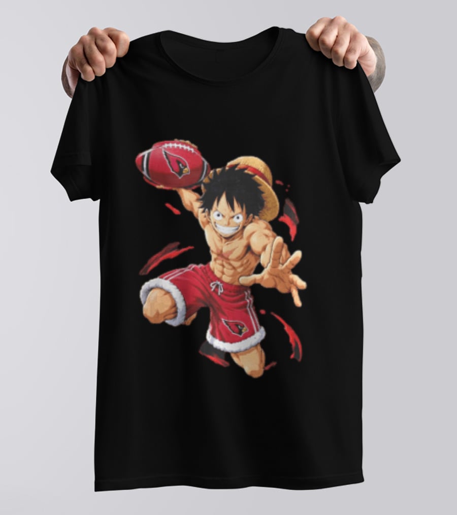 Arizona Cardinals Straw Hat Anime Football Player Action T-Shirt