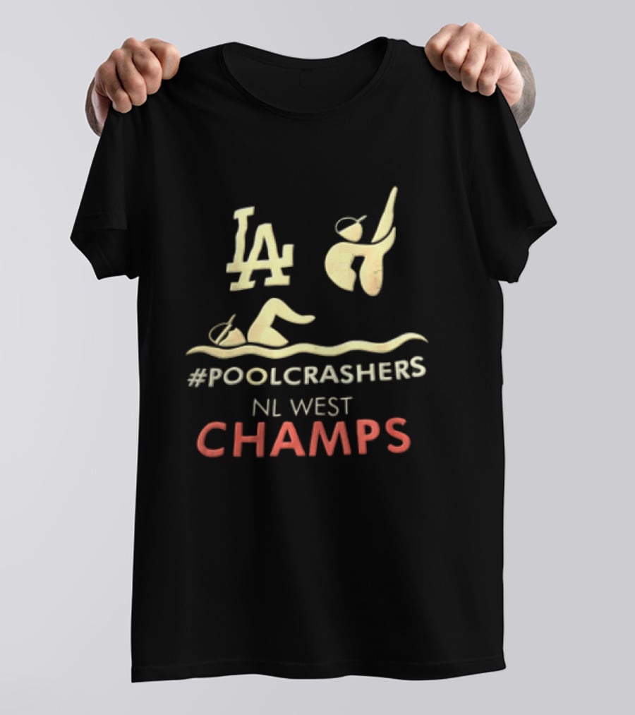 LA Dodgers NL West Champs Poolcrashers Swimmer Diver Water Wave T-Shirt