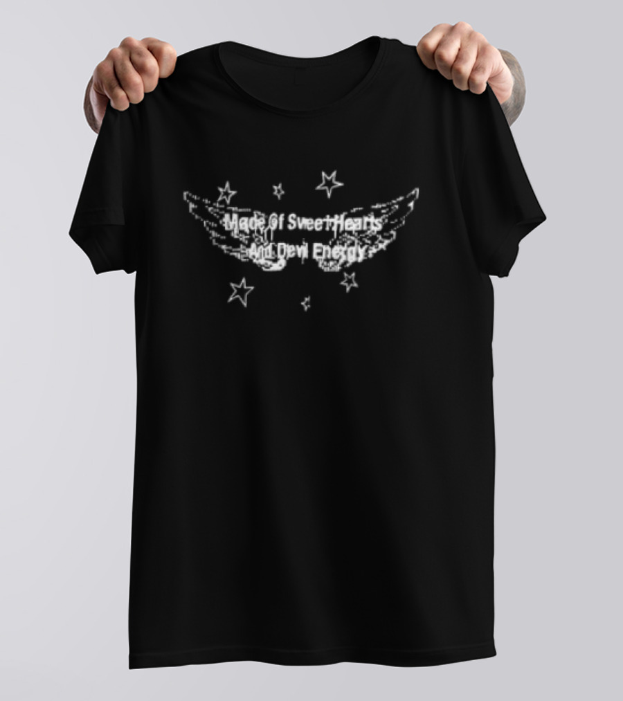 Sweethearts And Devil Energy Pixelated Wings With Stars T-Shirt