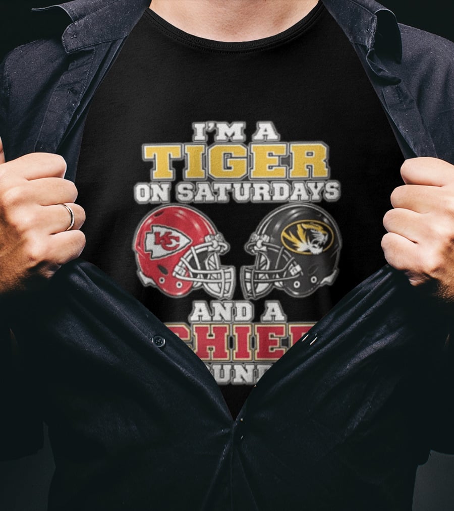 I'm A Tiger On Saturdays On And A Chief On Sundays Kansas City Missouri T-Shirt