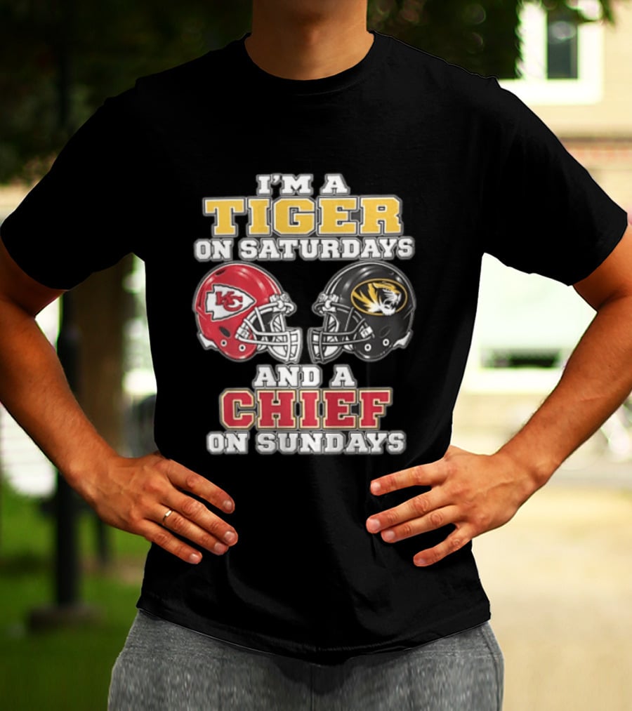 I'm A Tiger On Saturdays On And A Chief On Sundays Kansas City Missouri T-Shirt