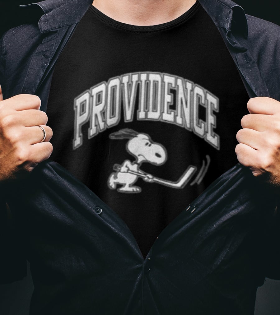 Providence College Friars Snoopy Ice Hockey Cartoon Peanuts NCAA T-Shirt