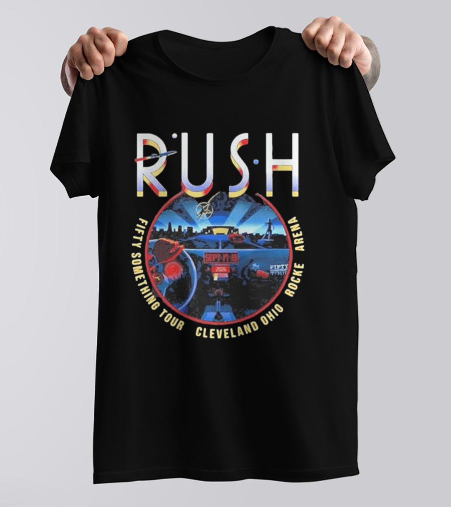Rush Fifty Something Tour Cleveland Ohio Rocket Arena September 25 2025 T-Shirt