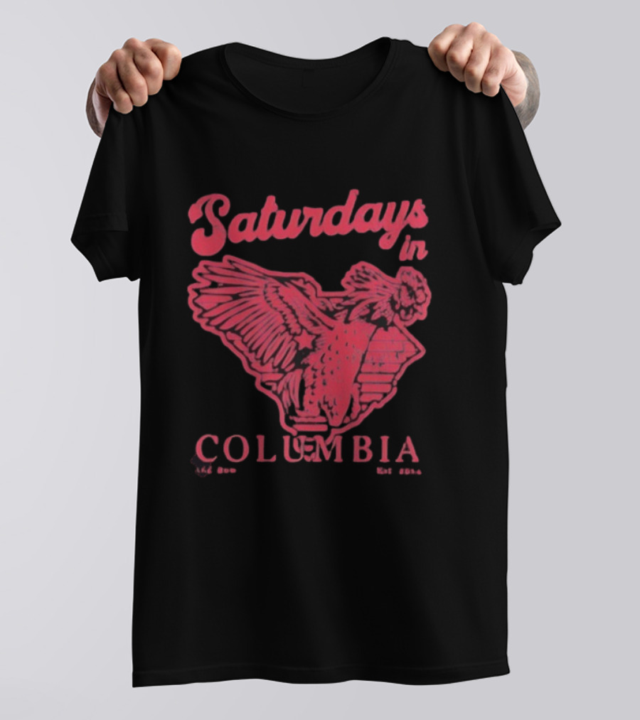 Saturdays In Columbia Old Row Gamecock Rooster Est 2014 T-Shirt
