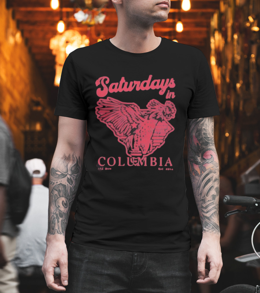 Saturdays In Columbia Old Row Gamecock Rooster Est 2014 T-Shirt