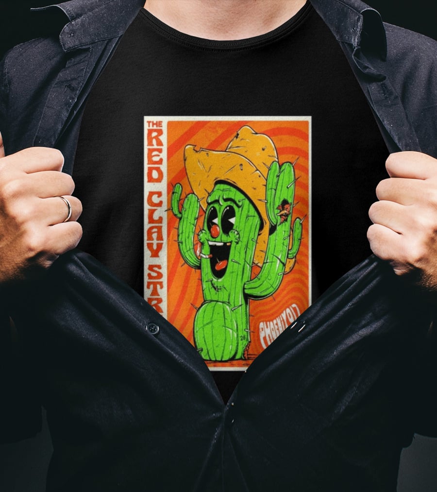 The Red Clay Strays Phoenix Cactus Character 2026 Desert Diamond Arena T-Shirt