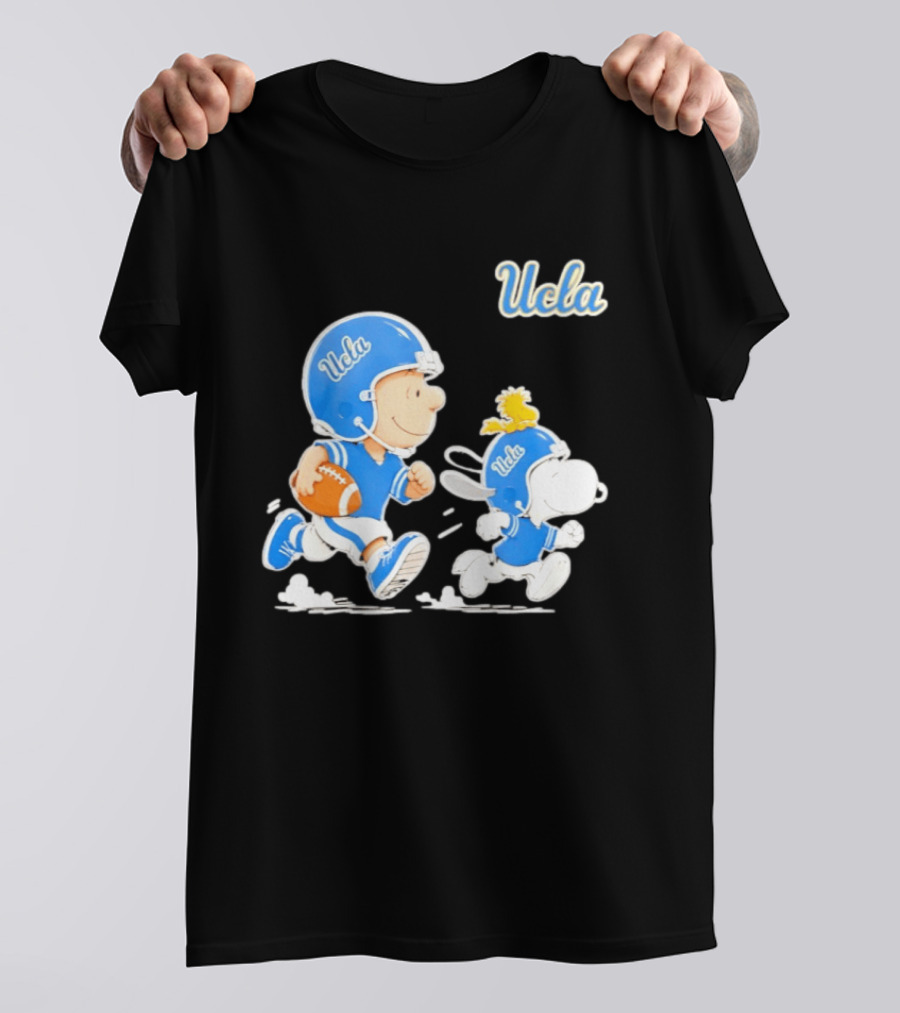 UCLA Charlie Brown Woodstock Snoopy Football NCAA Bruins Collaboration T-Shirt