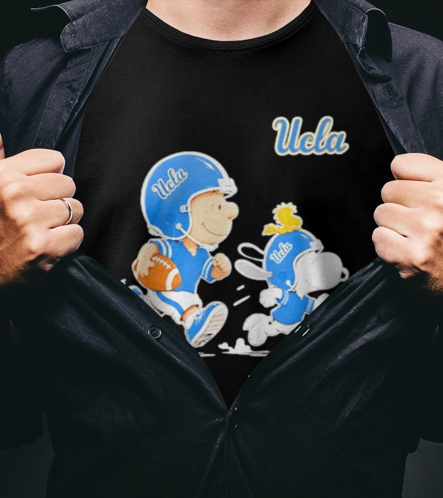 UCLA Charlie Brown Woodstock Snoopy Football NCAA Bruins Collaboration T-Shirt