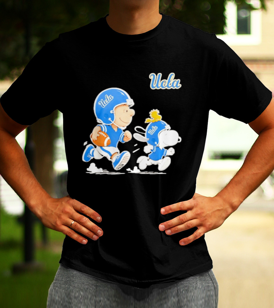 UCLA Charlie Brown Woodstock Snoopy Football NCAA Bruins Collaboration T-Shirt