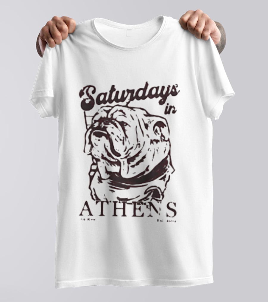 Saturdays In Athens Old Row Est 2014 Bulldog T-Shirt