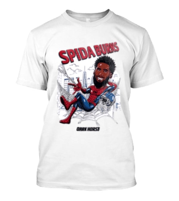 Spida Burns Dark Horse With Spider Man New York Giants T-Shirt