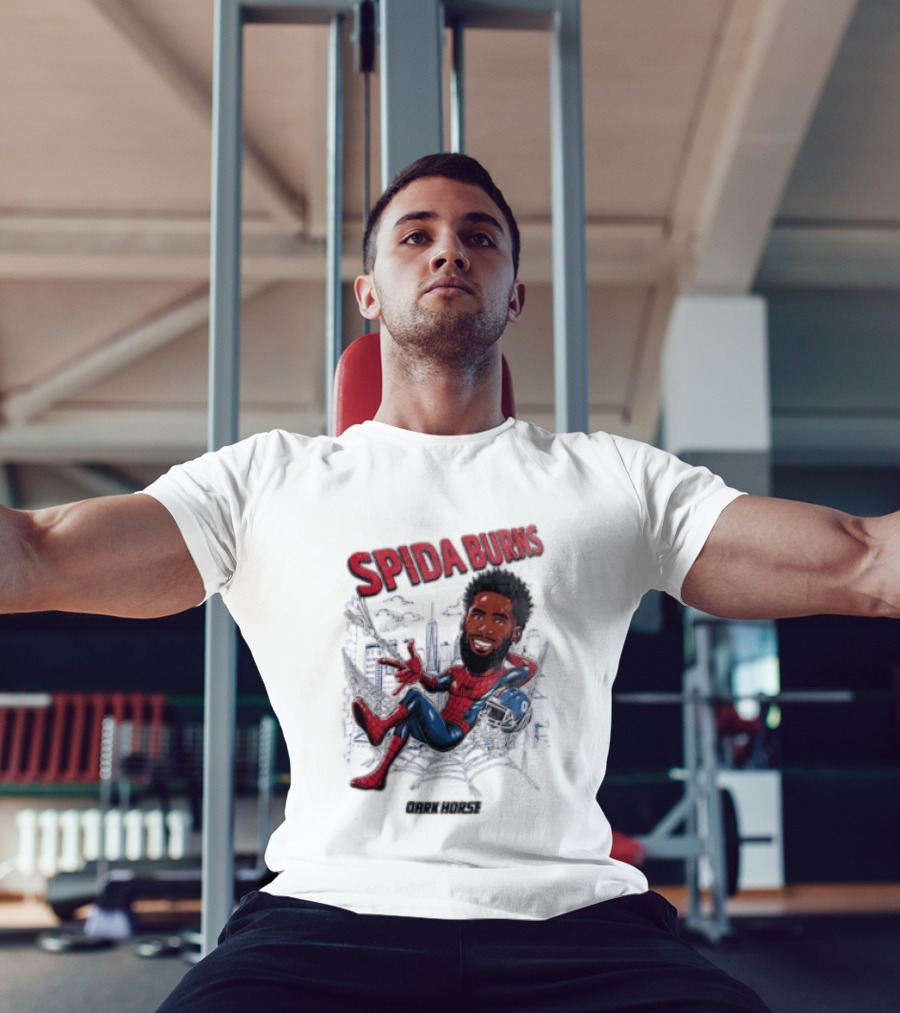 Spida Burns Dark Horse With Spider Man New York Giants T-Shirt