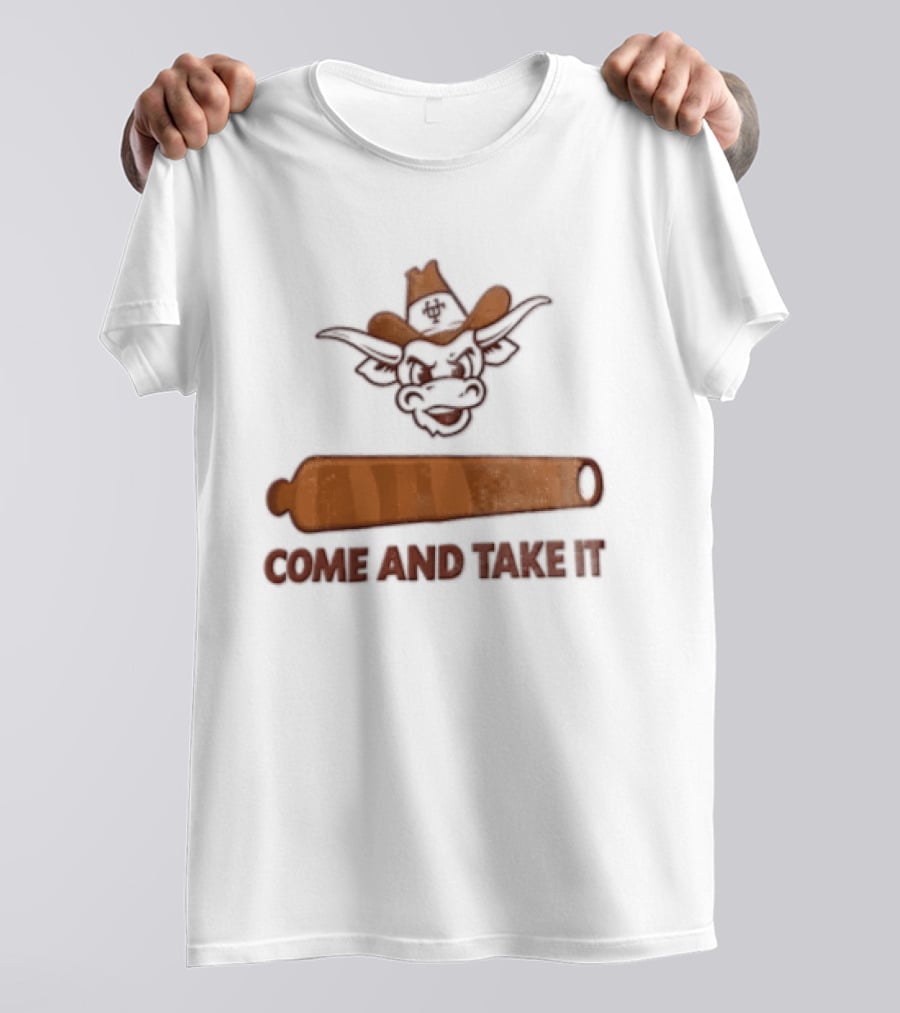 Texas Longhorns Mascot Cowboy Come And Take It Cannon T-Shirt