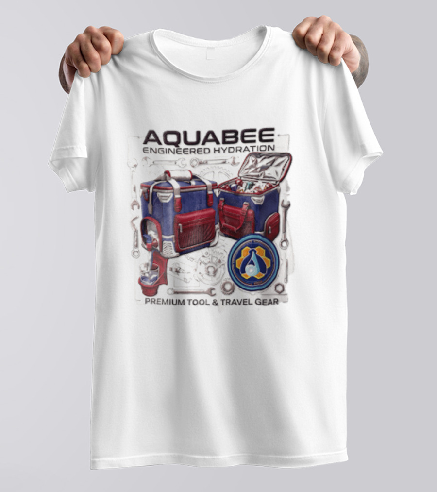 Aquabee Engineered Hydration Premium Tool And Travel Gear Cooler Blueprint T-Shirt