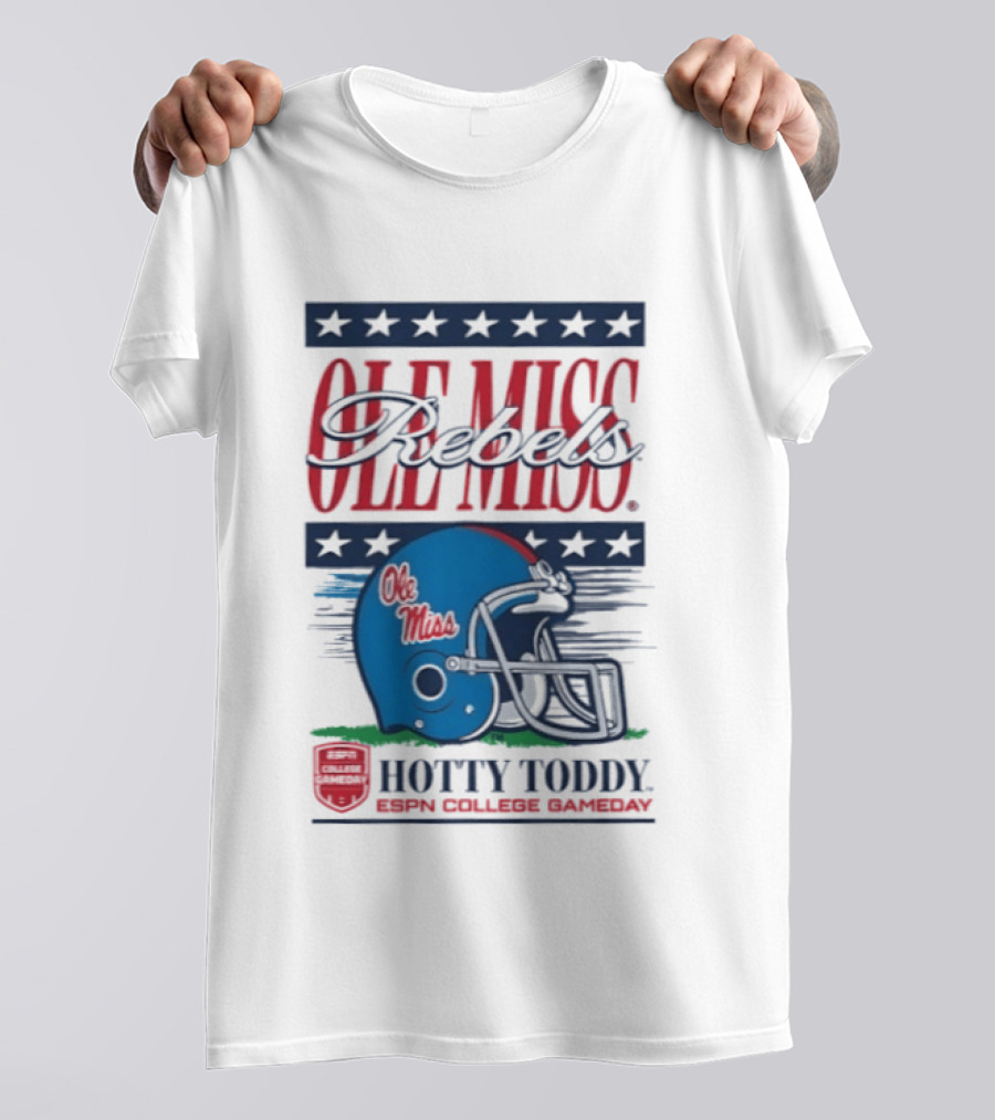 Ole Miss Rebels Helmet Hotty Toddy ESPN College Gameday T-Shirt