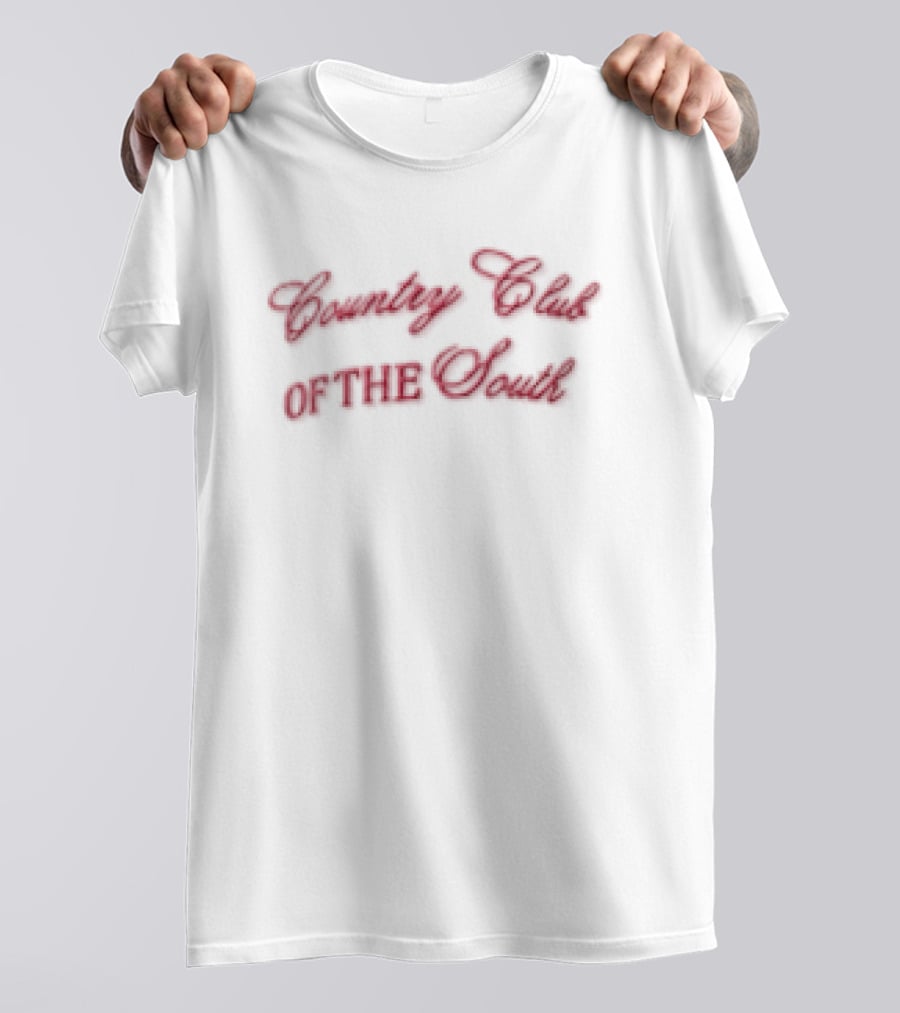 Country Club Of The South Red Script Lettering Leopard Brim T-Shirt