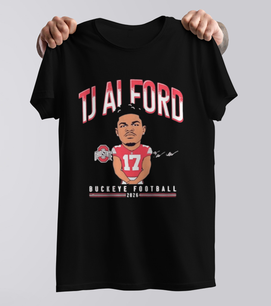 TJ Alford 17 Ohio State Buckeye Football 2026 Caricature T-Shirt