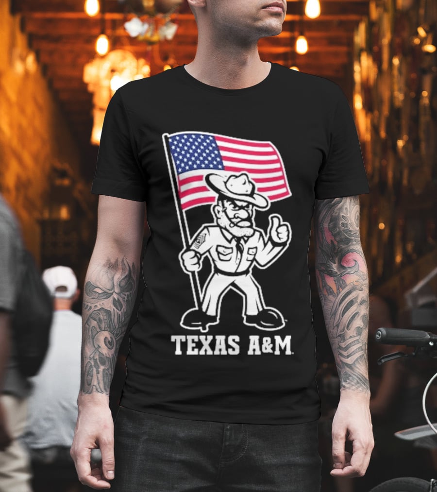 Texas A&M Ol' Sarge 2026 American Flag T-Shirt