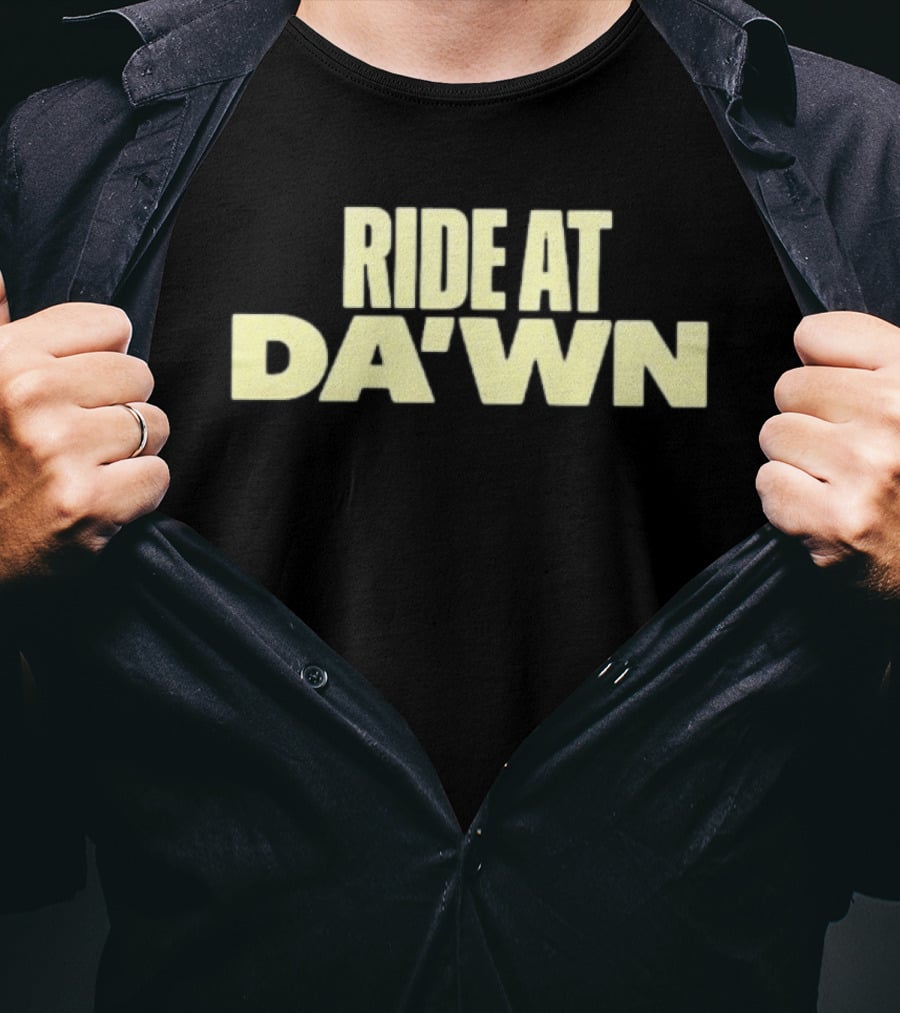 Aces Ride At Dawn Text Bold Yellow Font T-Shirt