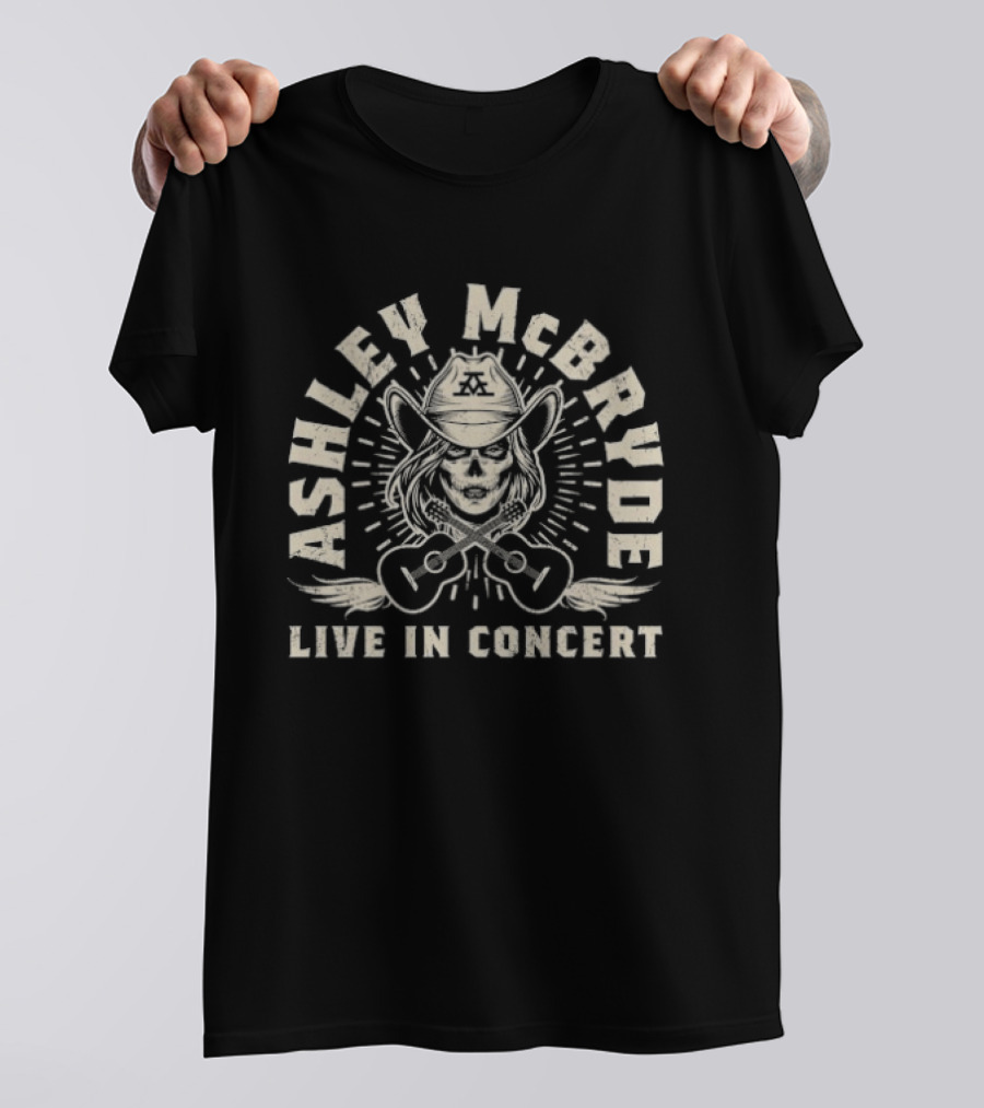 Ashley McBryde Live In Concert Skull Cowgirl Western T-Shirt