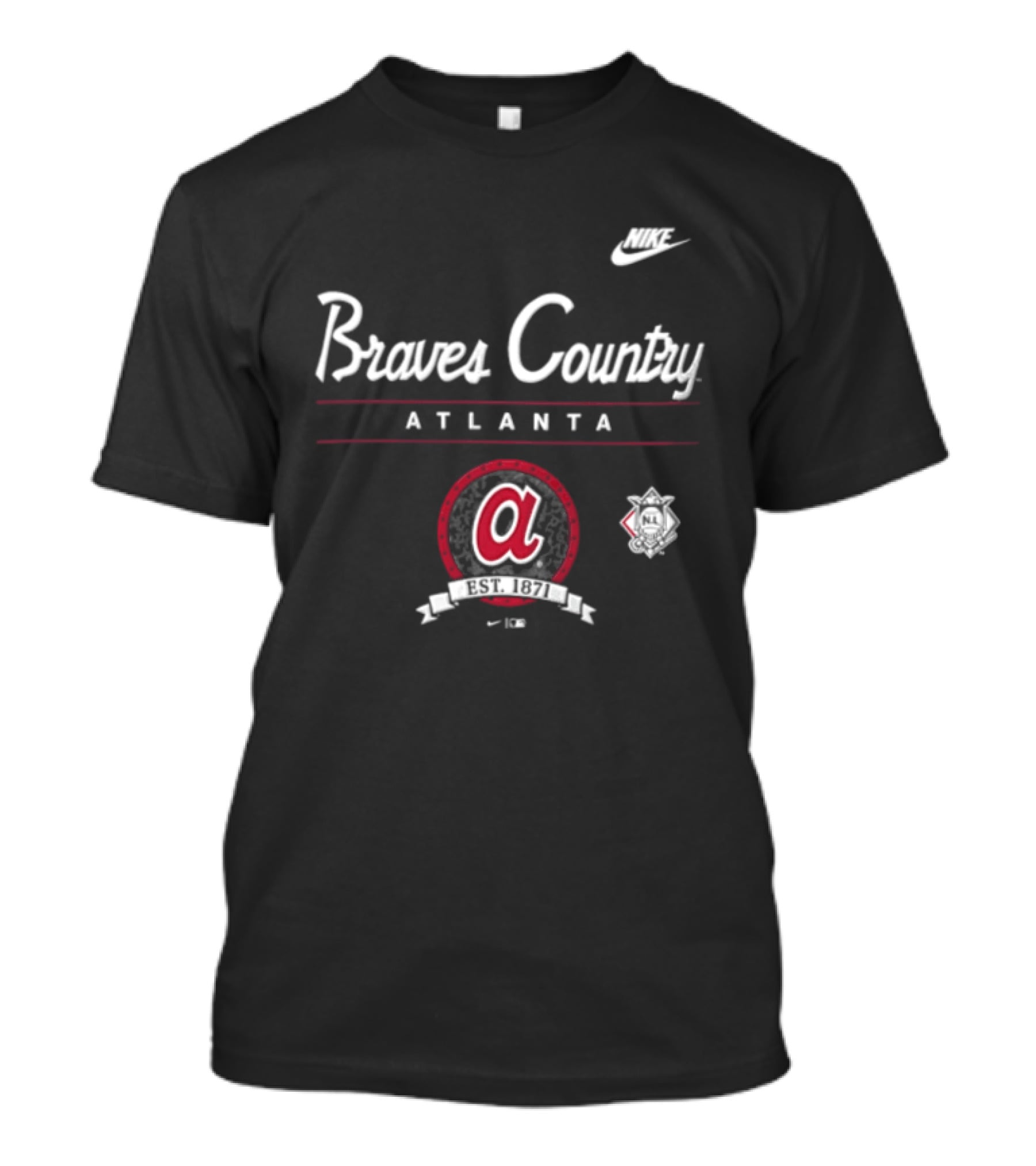 Atlanta Braves Country 1871 Team Baseball Script Nike T-Shirt