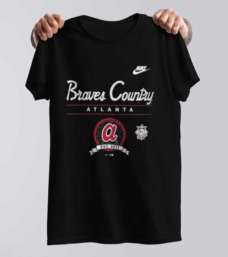 Atlanta Braves Country 1871 Team Baseball Script Nike T-Shirt