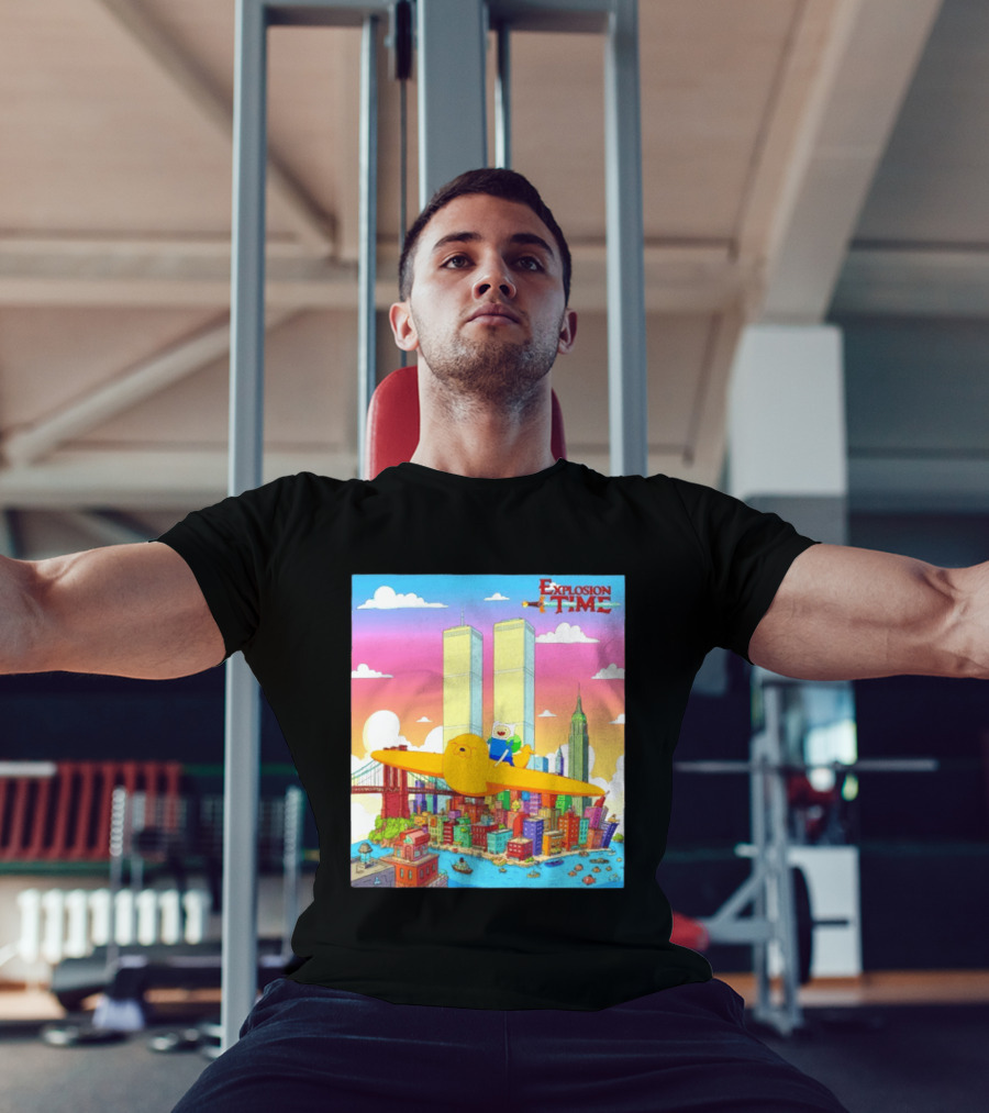 Explosion Time Adventure Finn And Jake NYC Skyline T-Shirt