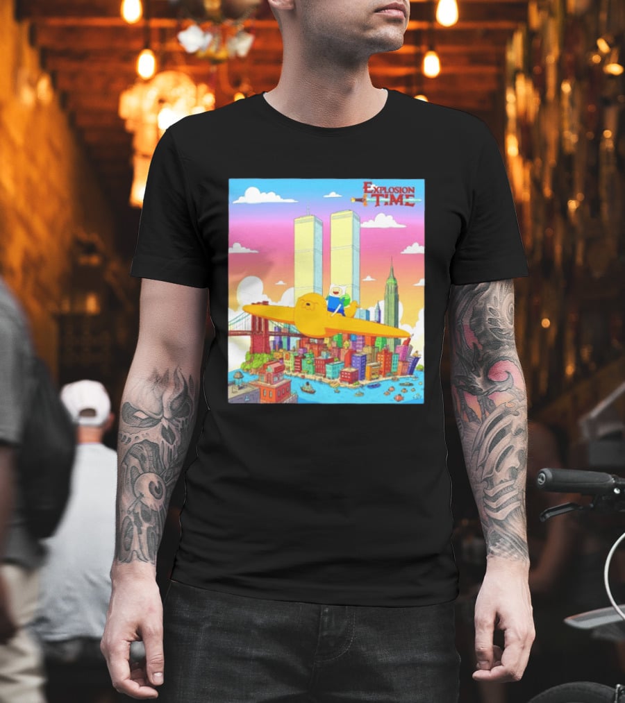 Explosion Time Adventure Finn And Jake NYC Skyline T-Shirt