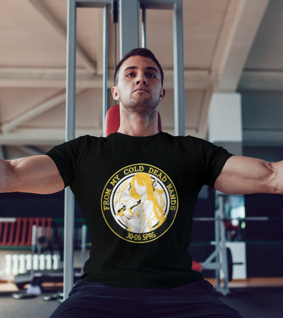 From My Cold Dead Hands Springfield 30 06 Sprg Anime Girl Yellow And Black Circle T-Shirt