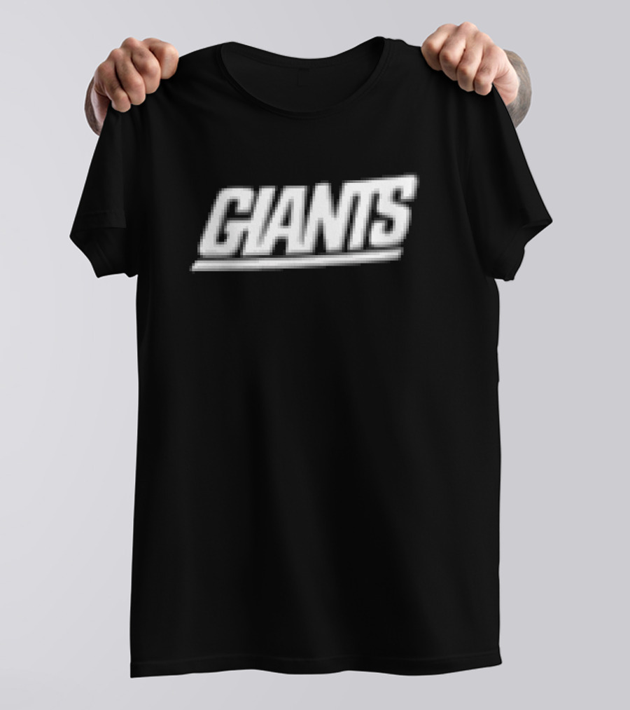 Giants Text Bold White Font Left Chest Placement T-Shirt