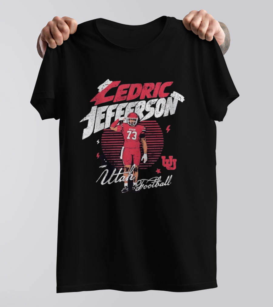 Utah Utes Football Cedric Jefferson No 73 T-Shirt