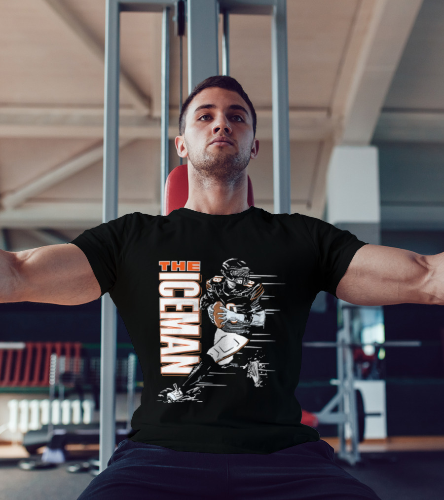 Chicago Bears The Iceman Football Player Running Holding Ball T-Shirt