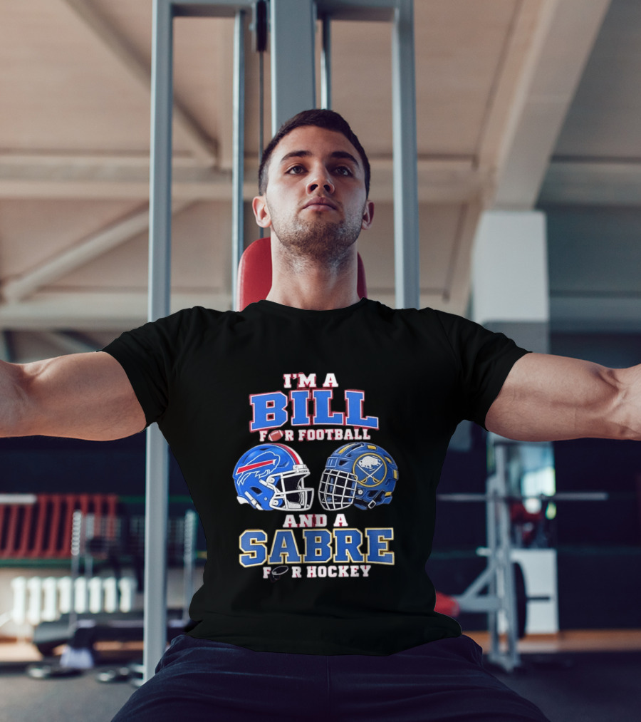 Buffalo Bill Football And Sabre Hockey Fan Helmets T-Shirt
