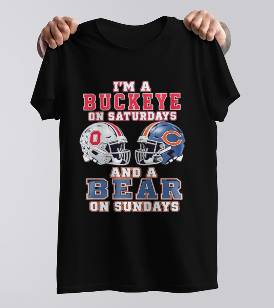 Ohio Buckeyes Saturdays Chicago Bears Sundays Football Rivalry T-Shirt