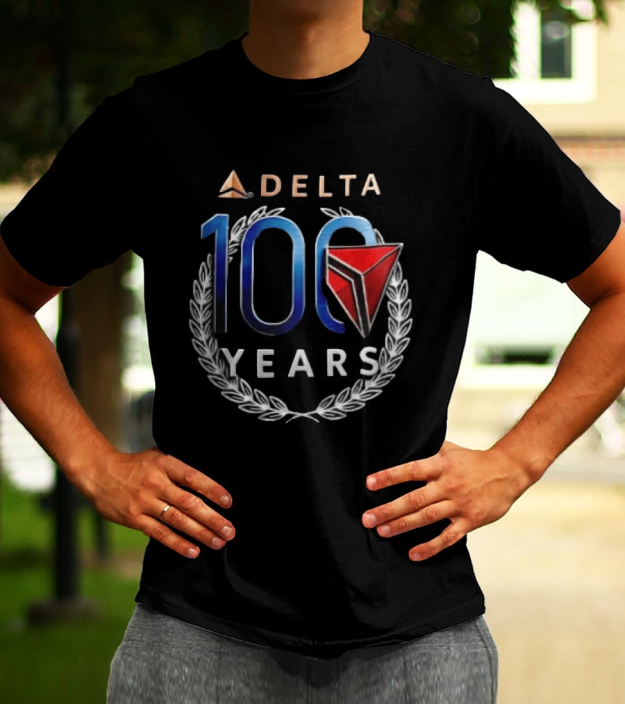 Delta 100 Years Laurel Wreath Anniversary T-Shirt
